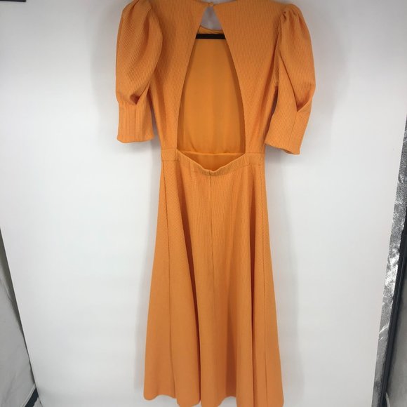 NWOT Rotate BIRGER CHRISTENSEN Orange Lavine Midi open back Dress - Picture 8 of 10